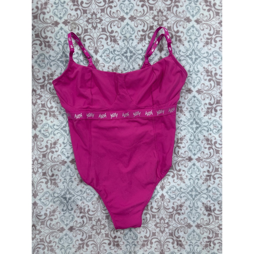 Yitty Spotlight Shaping Demi Cup Thong Bodysuit Pink Shimmer Large BU2253015